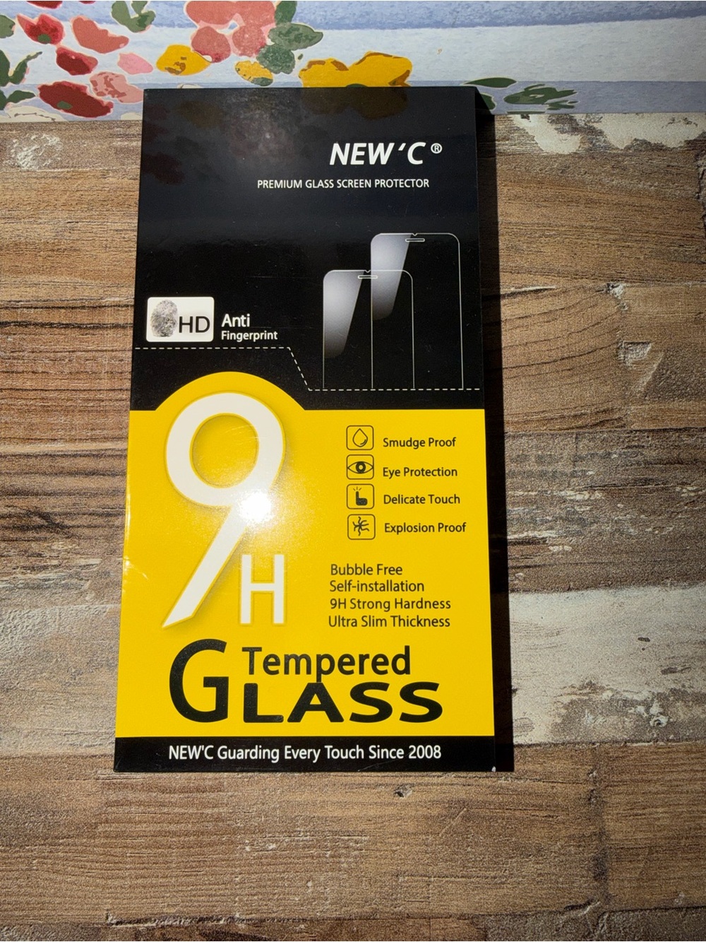NEW'C 9H Tempered Glass Screen Protector - Yellow/Black Pack